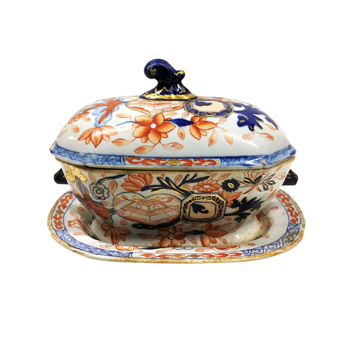 Tureen : Imari colors Lois semi porcelain Newwharf 2024 pottery England