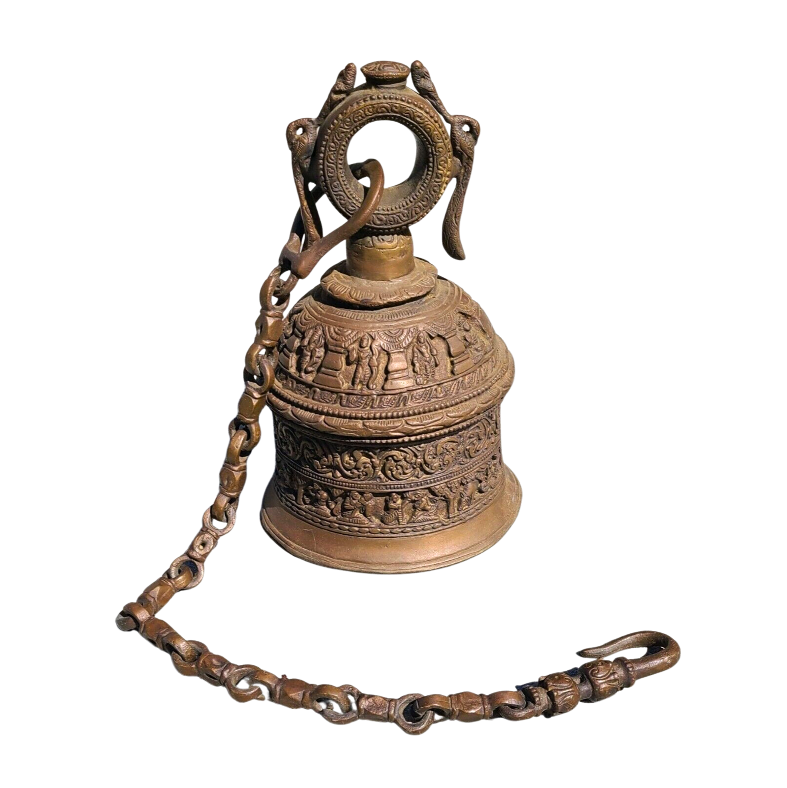 Small Early 20th Century Temple Bell in Brass Tea, 1920s for sale